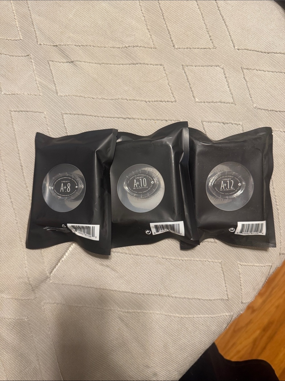LASHIFY Black Lash Set Packets with A-8, A-10, A-12 Labels